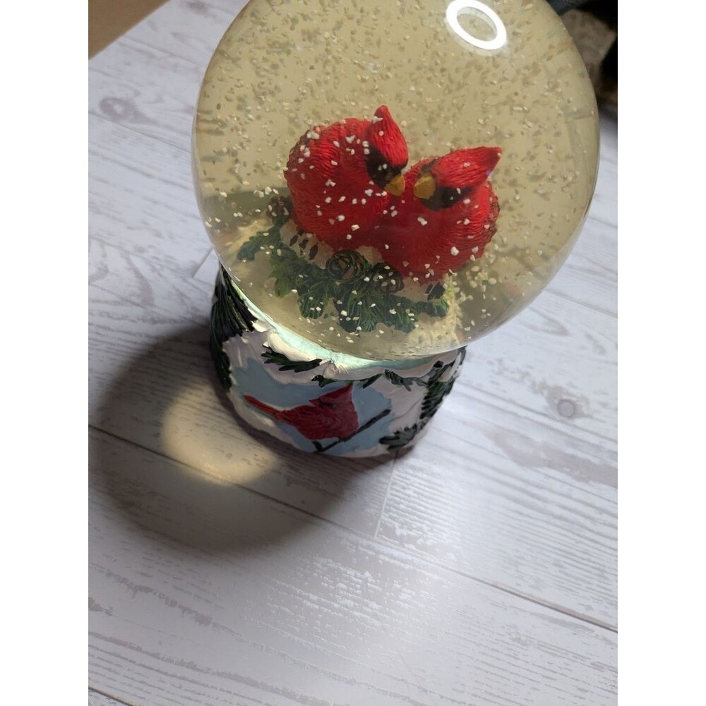 December Home Cardinal Musical Water Snow Globe Joy To The World